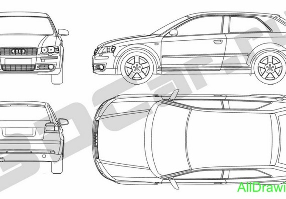 Audis A3 (2003) (Audi A3 (2003)) are drawings of the car